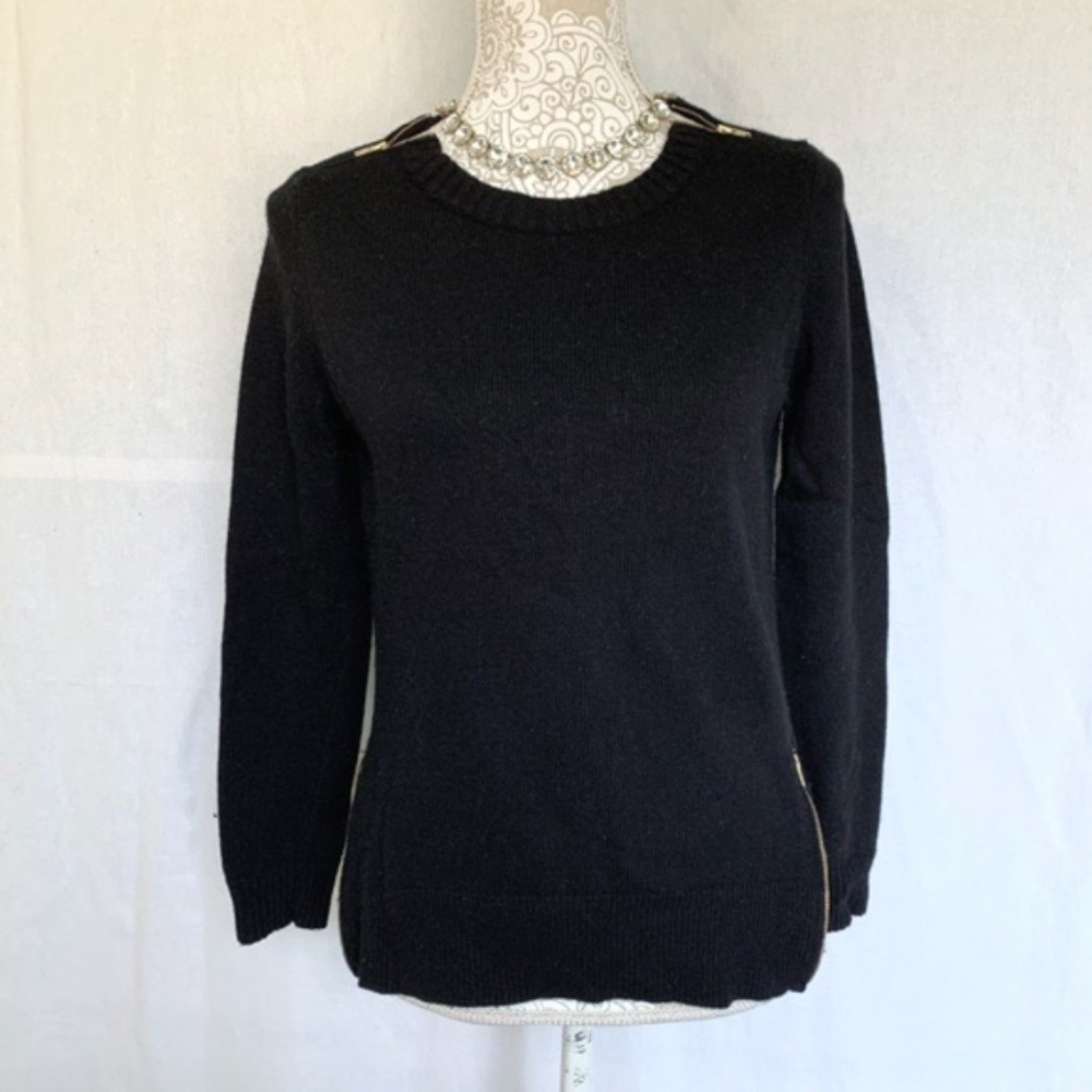 J. Crew // Factory Black Warmspun Zip Sweater Size small wk1